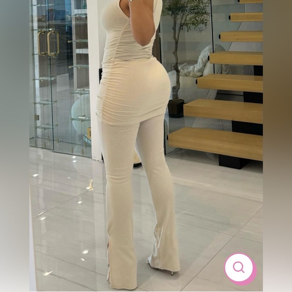 Minaa Monroe Clean Crinkled legging set {L} Tan - Picture 4 of 4
